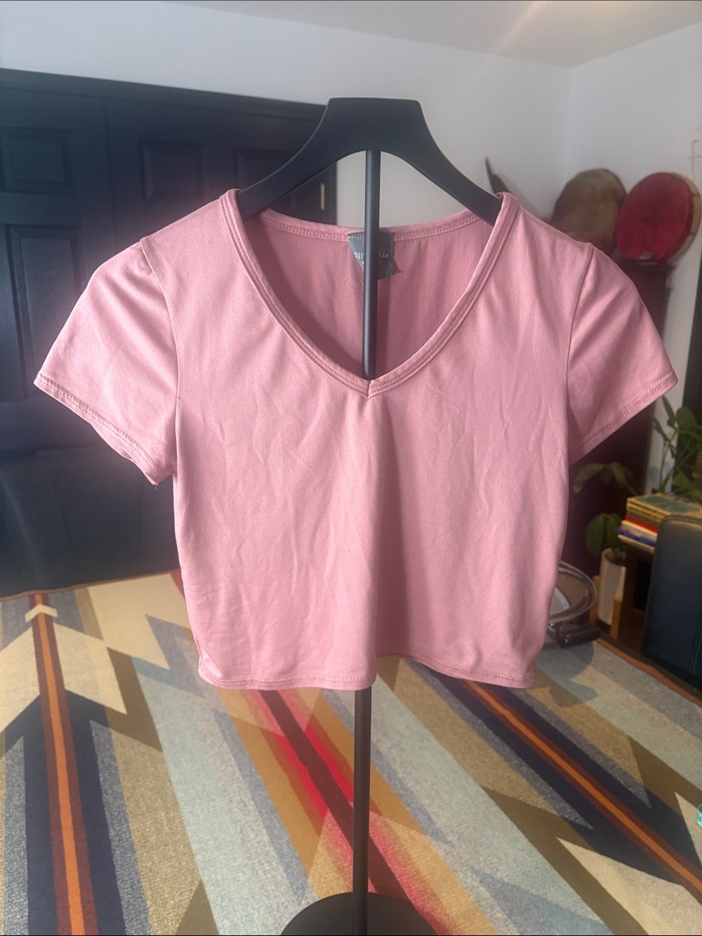Olivia Rae Light Pink V-Neck Crop Top